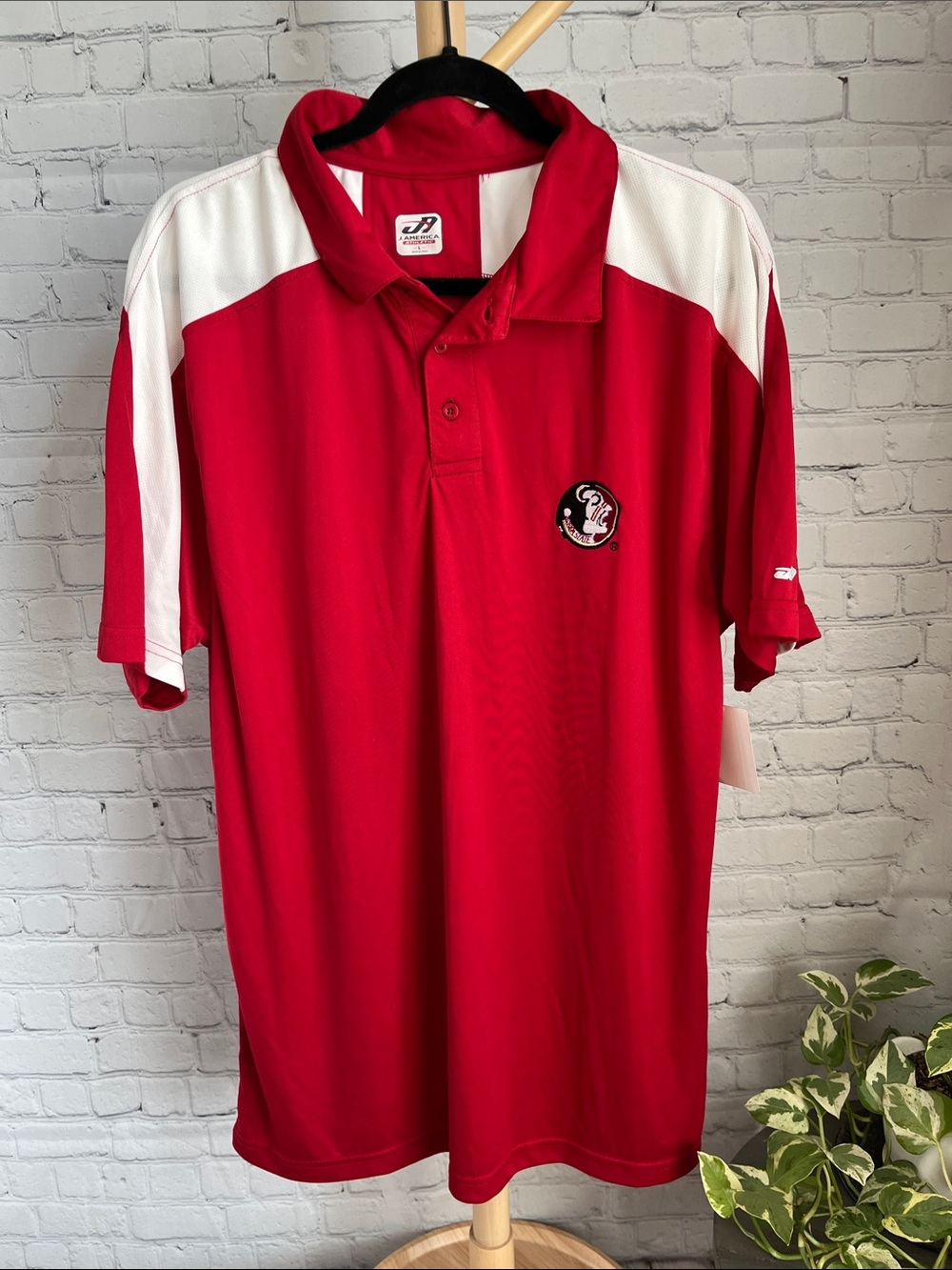 NEW J. American Men's FSU Florida State Seminoles Polo Shirt